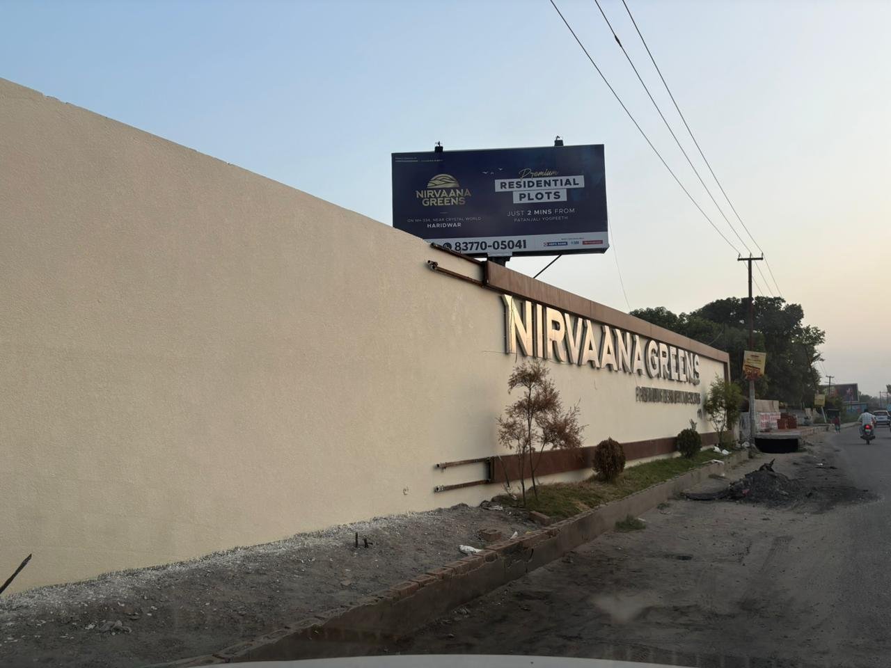 Actual Nirvaana Greens boundary signage
