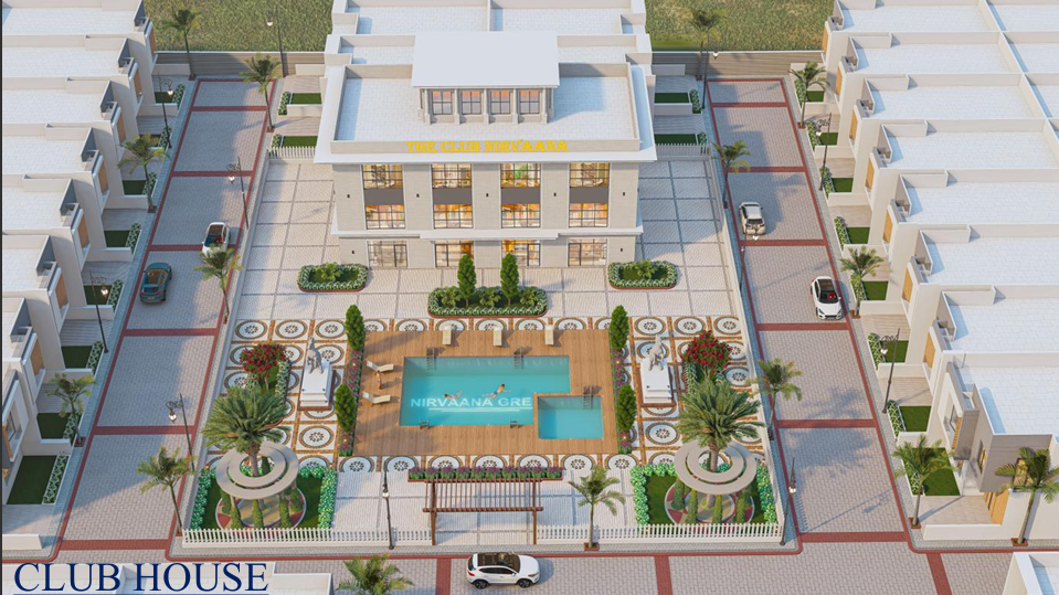 Clubhouse and swimming pool render