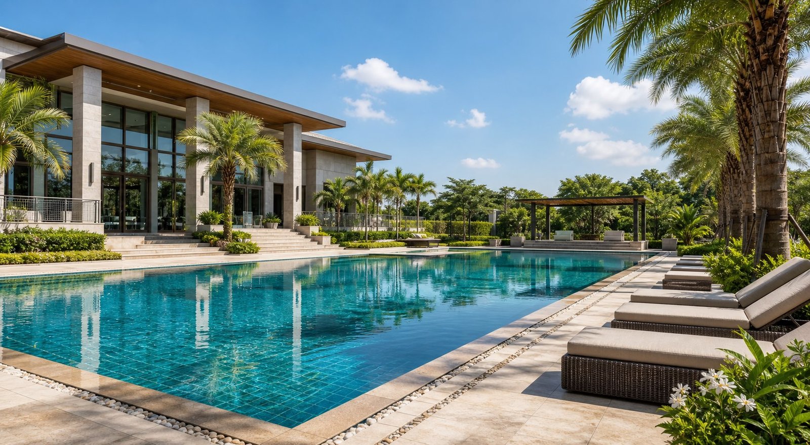 Swimming pool amenity at Nirvaana Greens Haridwar residential plots
